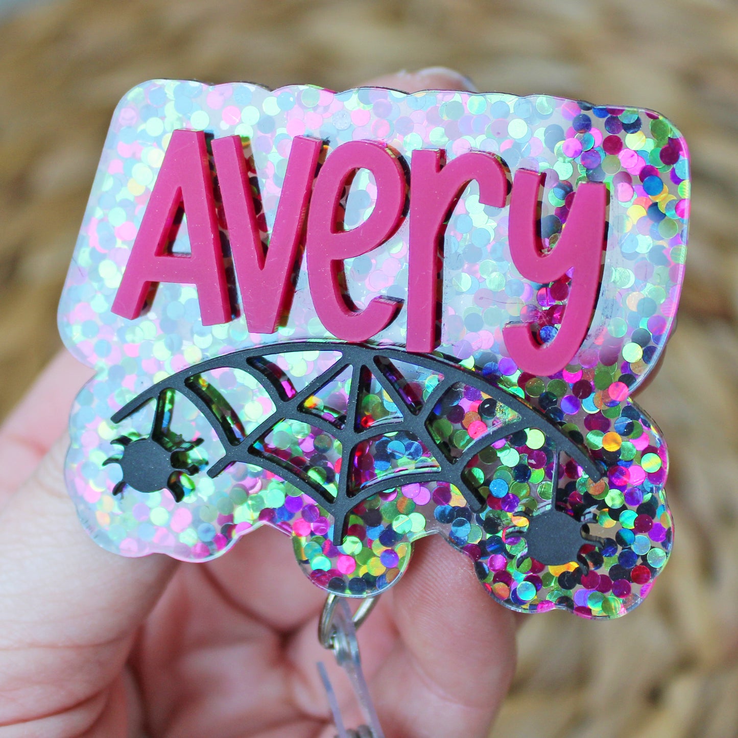 Spiderweb Name Badge Reel