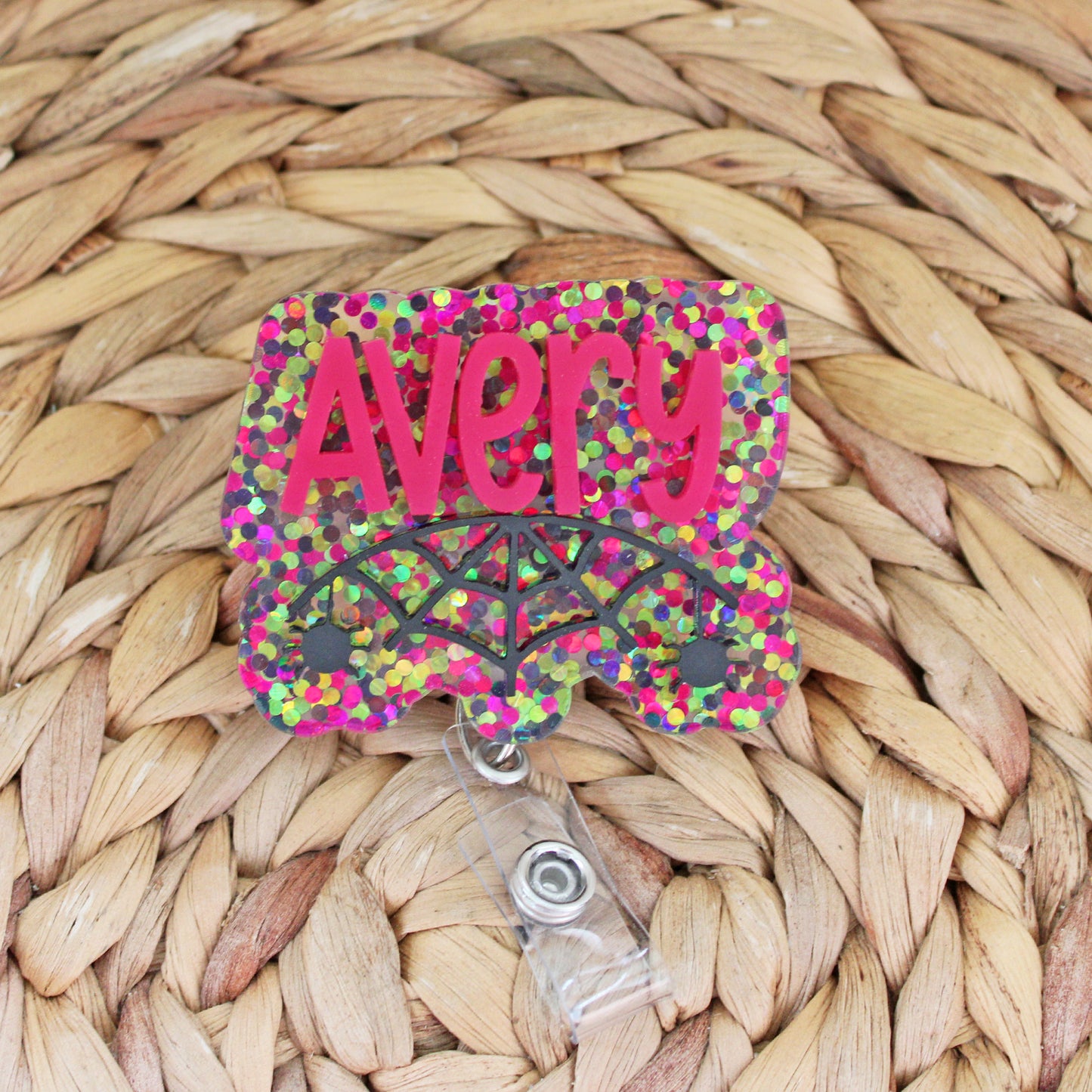 Spiderweb Name Badge Reel